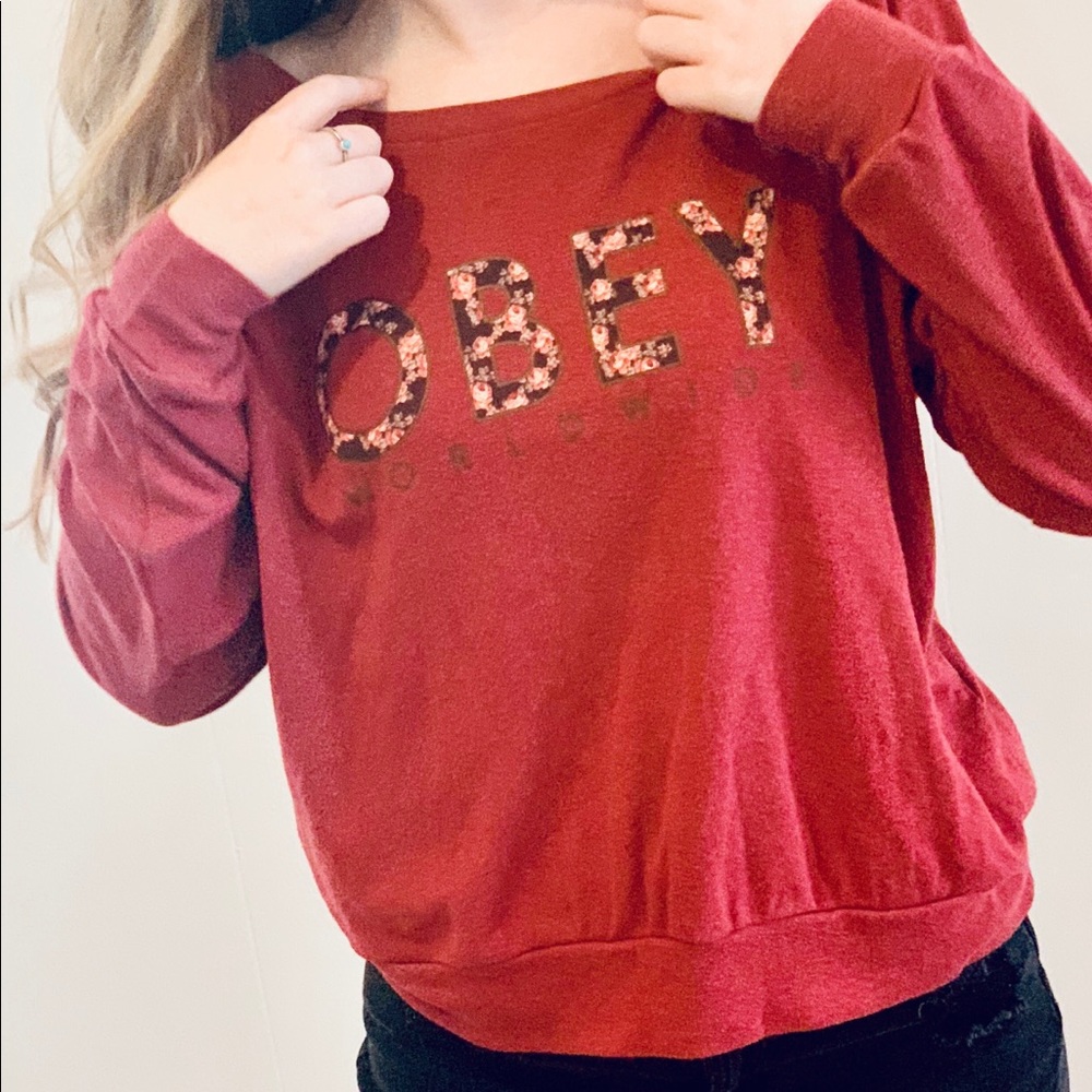 Deep Red Obey Sweatshirt